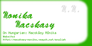 monika macskasy business card